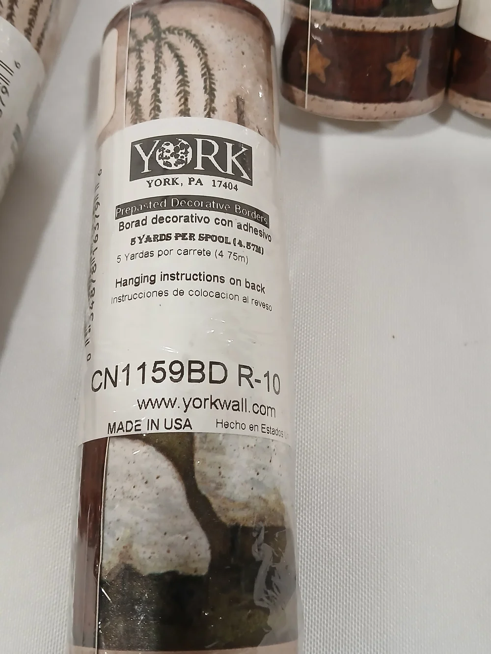 NOS Lot of 4 York Country Bath Outhouse Wallpaper Borders CN1159BD 20 Yds Total